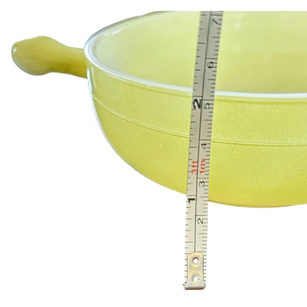 Glasbake Chartreuse Milk Glass Soup Bowl with Lid 2650-11 Vintage Lime Green MCM